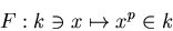 \begin{displaymath}F: k\ni x\mapsto x^p \in k
\end{displaymath}