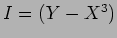 $I=(Y-X^3)$