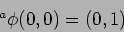 \begin{displaymath}{}^a\phi(0,0)=(0,1)
\end{displaymath}