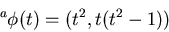 \begin{displaymath}{}^a\phi(t)=(t^2,t(t^2-1))
\end{displaymath}