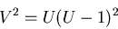 \begin{displaymath}V^2=U(U-1)^2
\end{displaymath}