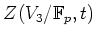 $ Z(V_3/{\mathbb{F}}_p,t)$