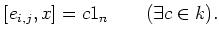 $\displaystyle [e_{i,j}, x]=c 1_n \qquad (\exists c \in k).
$