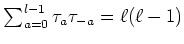 $ \sum_{a=0}^{l-1} \tau_a \tau_{-a}=\ell(\ell-1)$