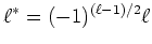 $ \ell^*=(-1)^{(\ell-1)/2}\ell$