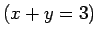 $ (x+y=3)$