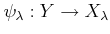 $ \psi_\lambda : Y \to X_\lambda $