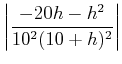 $\displaystyle \left\vert\frac{-20 h - h^2}{10^2 (10+h)^2}\right\vert$