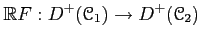 $\displaystyle \mathbb{R}F: D^+(\mathcal{C}_1)\to D^+(\mathcal{C}_2)
$