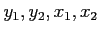 $ y_1,y_2, x_1,x_2$