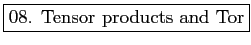 \fbox{08. Tensor products and Tor}