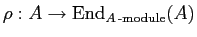 $ \rho: A \to \operatorname{End}_{A\operatorname{-module}}(A)$