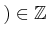 $ )
\in {\mbox{${\mathbb{Z}}$}}$