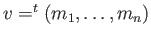 $ v=^t (m_1,\dots,m_n)$