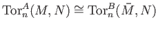 $ \operatorname{Tor}^A_n(M,N)\cong \operatorname{Tor}^B_n (\bar M, N)$