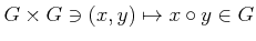 $ G\times G\ni(x,y) \mapsto x \circ y\in G$