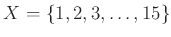 $ X=\{1,2,3,\dots, 15\}$