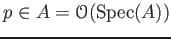 $ p\in A=\mathcal{O}(\operatorname{Spec}(A))$