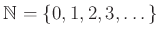 $ \mathbb{N}=\{0,1,2,3,\dots\}$