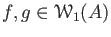 $ f,g\in \mathcal W_1 (A)$