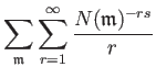 $\displaystyle \sum_{\mathfrak{m}} \sum_{r=1}^\infty \frac{N(\mathfrak{m})^{-rs} }{r}$