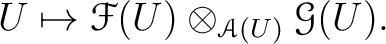 $\displaystyle U\mapsto \mathcal F(U)\otimes_ {\mathcal A(U)}\mathcal G(U).
$